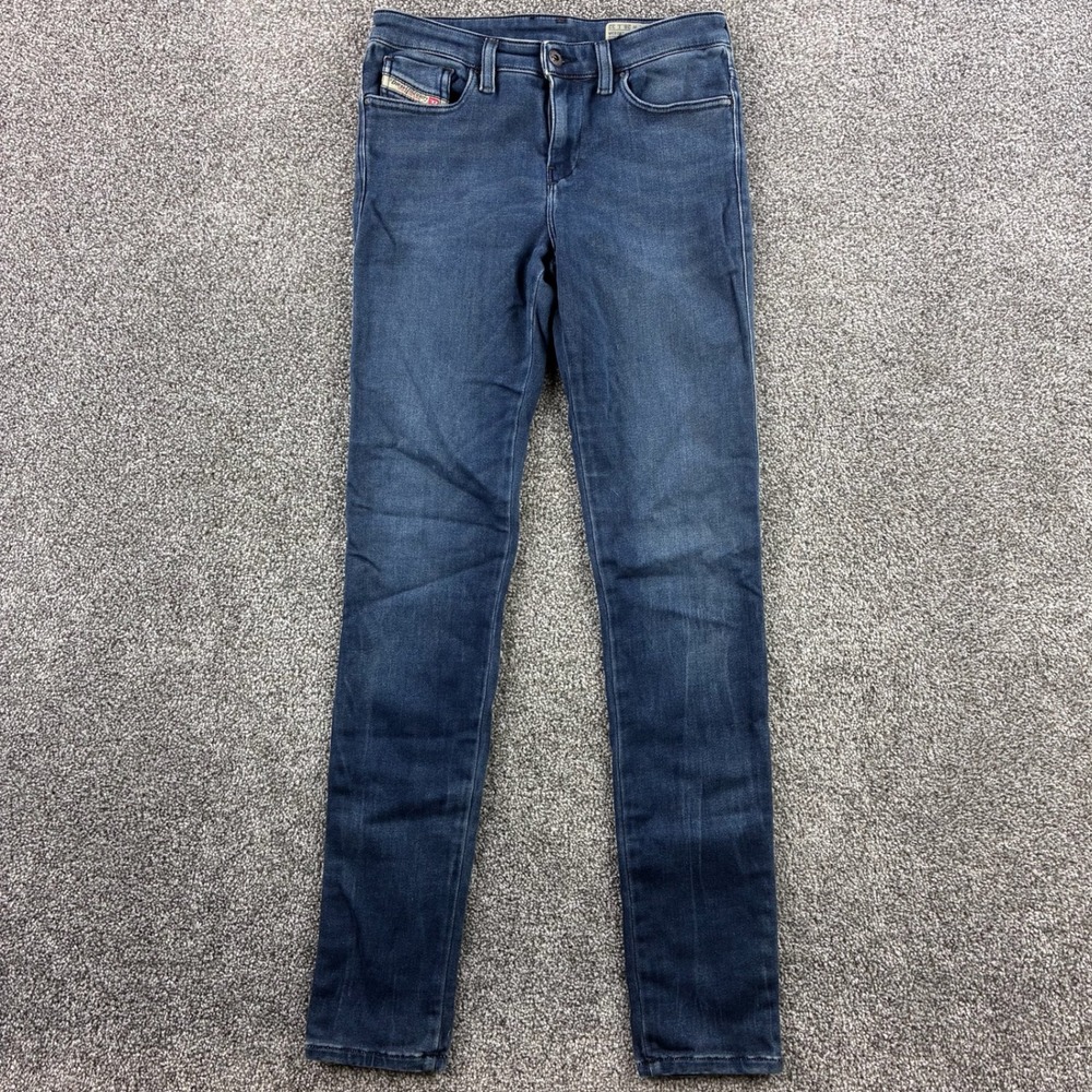 Diesel Skinzee Super Slim Skinny Jeans Women's 28 Blue Wash 0834R Regular Waist